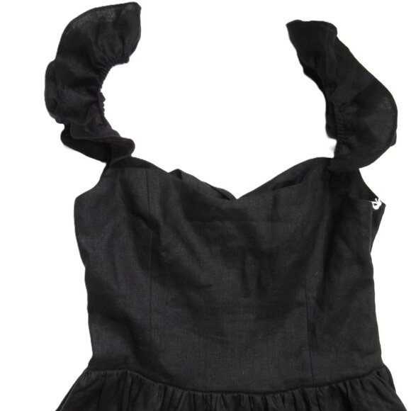 NWT Reformation Vecchio in Black Linen Tie Back Maxi Tank Dress 8 $388 - Picture 6 of 10